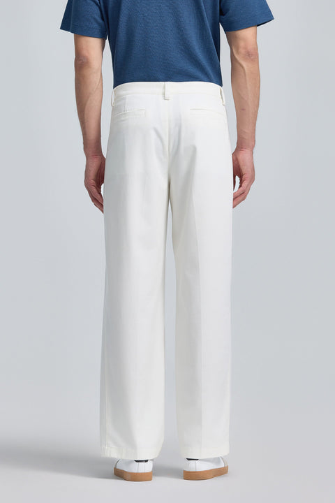 Cotton Barrel Leg Pants | Blanc White WH001Z