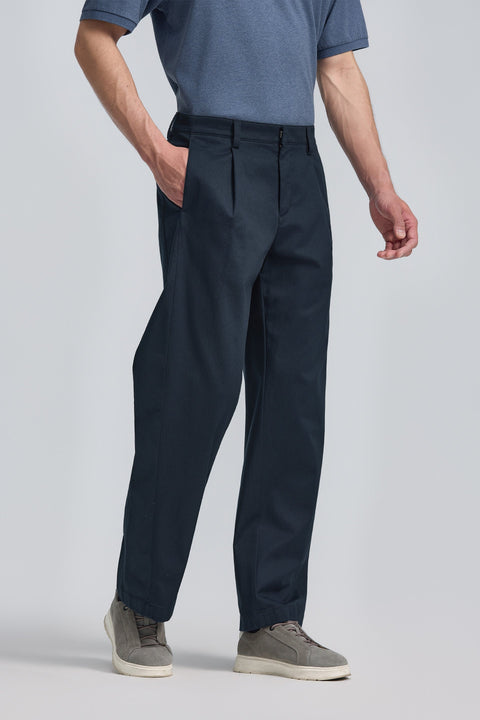 Cotton Barrel Leg Pants | Navy 18162P