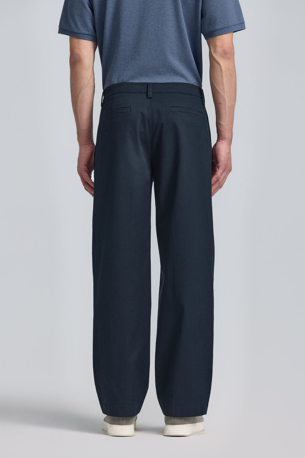 Cotton Barrel Leg Pants | Navy 18162P