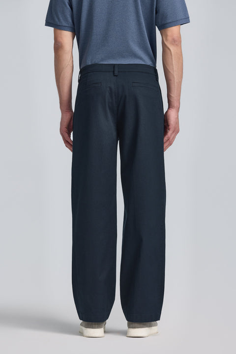 Cotton Barrel Leg Pants | Navy 18162P