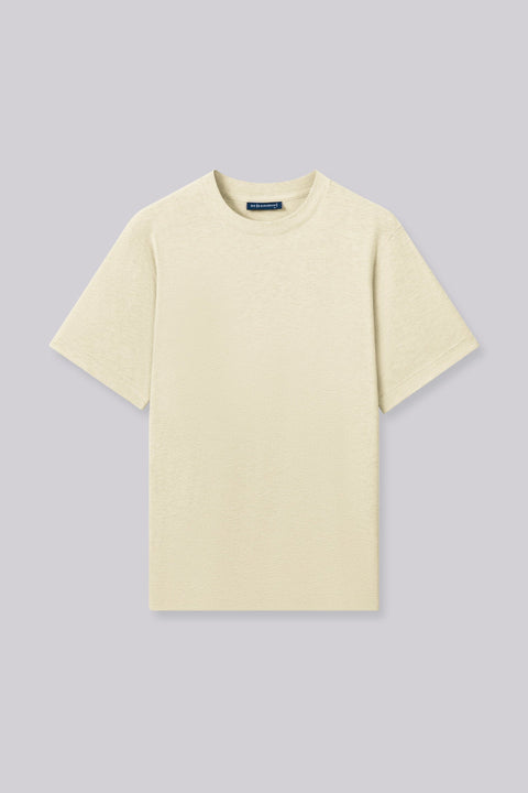 Cotton-Hemp Crew Neck T-Shirt | Heather Light Khaki EQ4025
