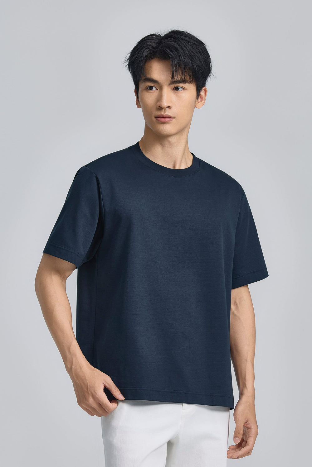 InstantCool Double-Face Knit Crew Neck T-shirt | Navy 14036N