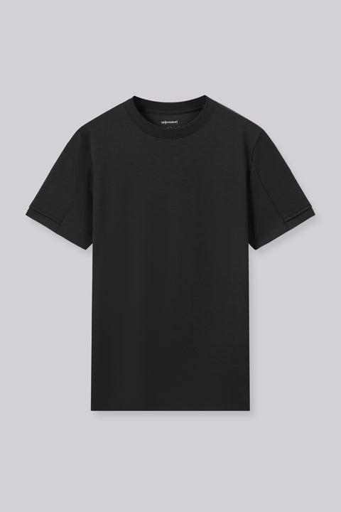 VISDRY™ Double-Knit Crew Neck T-shirt | Black BKFD01