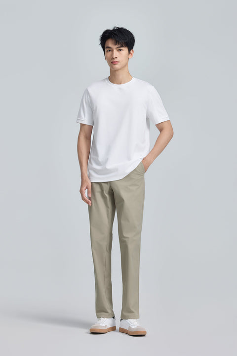 VISDRY™ Double-Knit Crew Neck T-shirt | White WH001Z