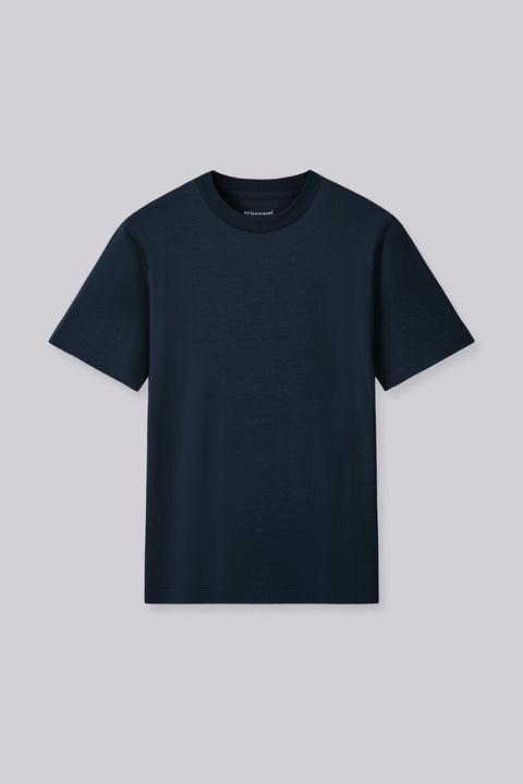 Cotton-Wool Crew Neck Slim Fit T-Shirt | Navy 14036N