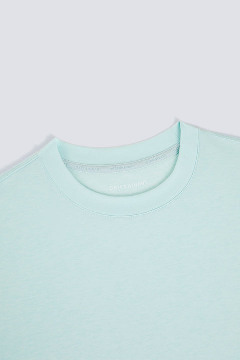Cotton-Wool Crew Neck Slim Fit T-Shirt | Seafoam Green PT4610