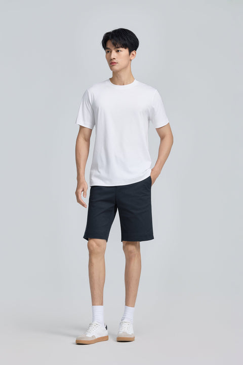 Cotton-Wool Crew Neck Slim Fit T-Shirt | White WH001Z