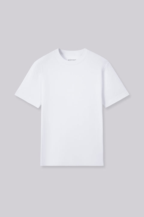 Cotton-Wool Crew Neck Slim Fit T-Shirt | White WH001Z