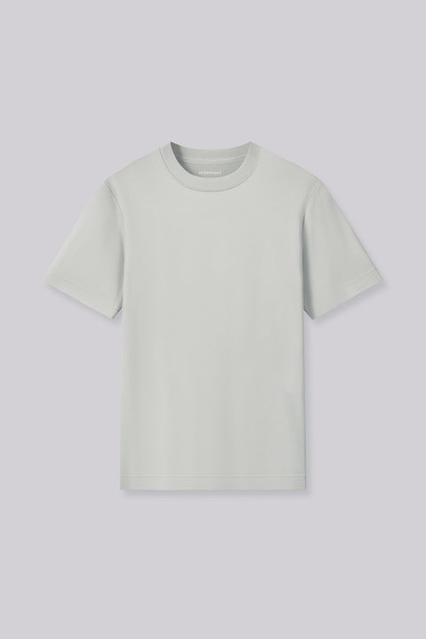 Cotton-Silk Crew Neck Slim Fit T-Shirt | Silver Grey PT1400