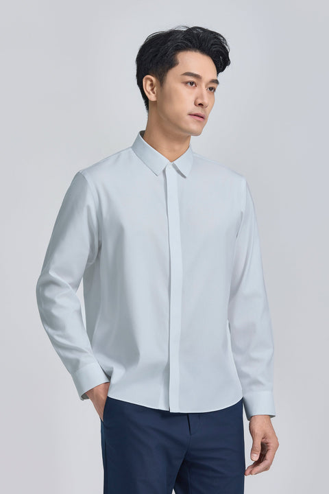 Wrinkle-Free Bonded Snap-Front Shirt | Grey 25418N