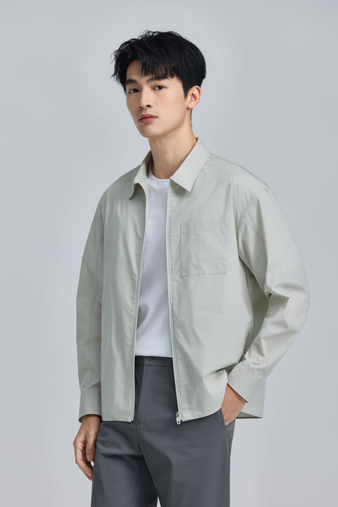 UV-Protection Lightweight Shirt Jacket | Beige Grey 22041N