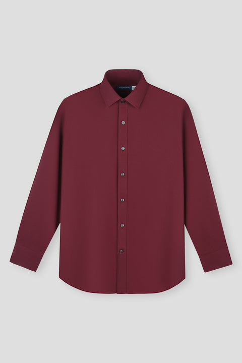 Wrinkle-Free Pinpoint Oxford Dress Shirt | Plum Burgundy 12304N