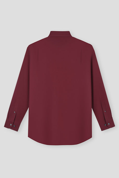 Wrinkle-Free Pinpoint Oxford Dress Shirt | Plum Burgundy 12304N