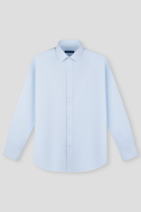 Wrinkle-Free Pinpoint Oxford Dress Shirt | Light Blue White Check 7340NZ