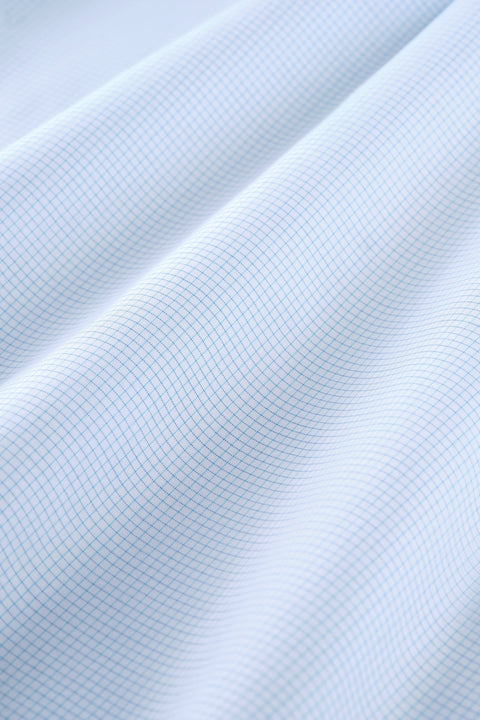 Wrinkle-Free Pinpoint Oxford Dress Shirt | Light Blue White Check 7340NZ