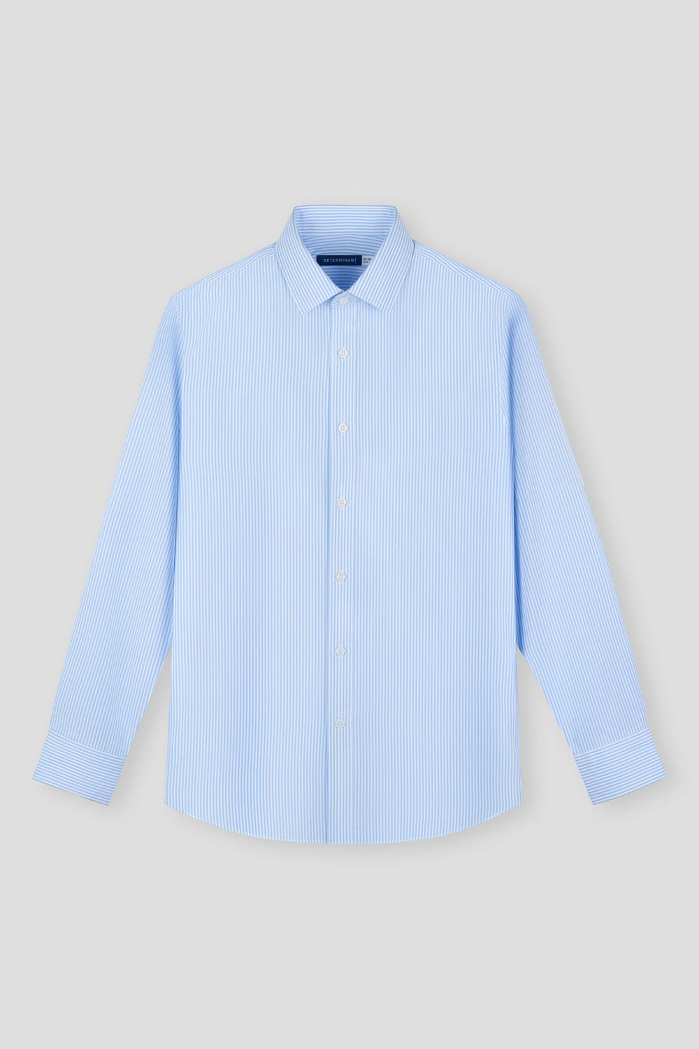 Wrinkle-Free Pinpoint Oxford Dress Shirt | Light Blue White Stripes 10090N
