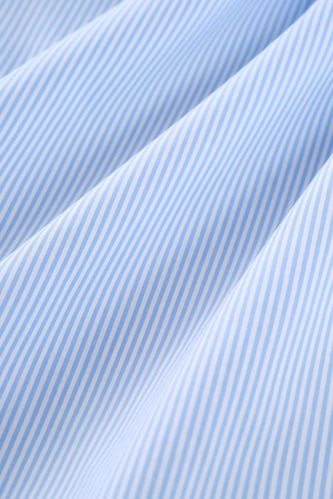 Wrinkle-Free Pinpoint Oxford Dress Shirt | Light Blue White Stripes 10090N