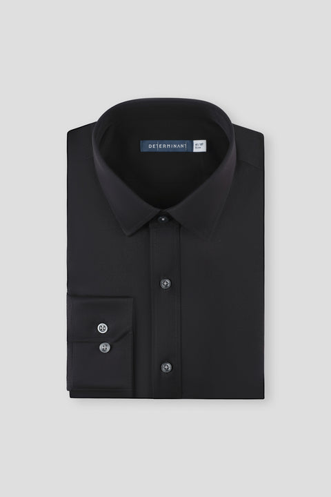 Wrinkle-Free Twill Dress Shirt | Black 48CDBK