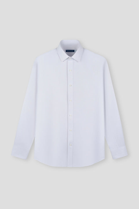 Wrinkle-Free Dobby Twill Dress Shirt | Light Grey Semi Plain 5640NZ