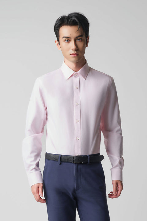 Wrinkle-Free Dobby Twill Dress Shirt | Pink Semi Plain 12299N