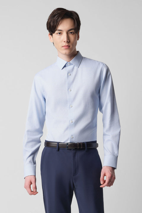 VISDRY™ Basketweave Dress Shirt | Light Blue 24934N