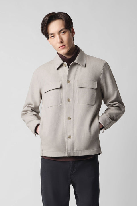 Double Chest Pocket Utility Jacket | Khaki 4161NZ