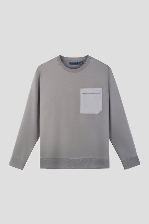 HeatGuard Twill Jacquard Patch Pocket Sweatshirt | Grey GYE145