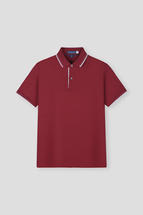VISDRY™ Pique Tipped Polo | Burgundy BRE112