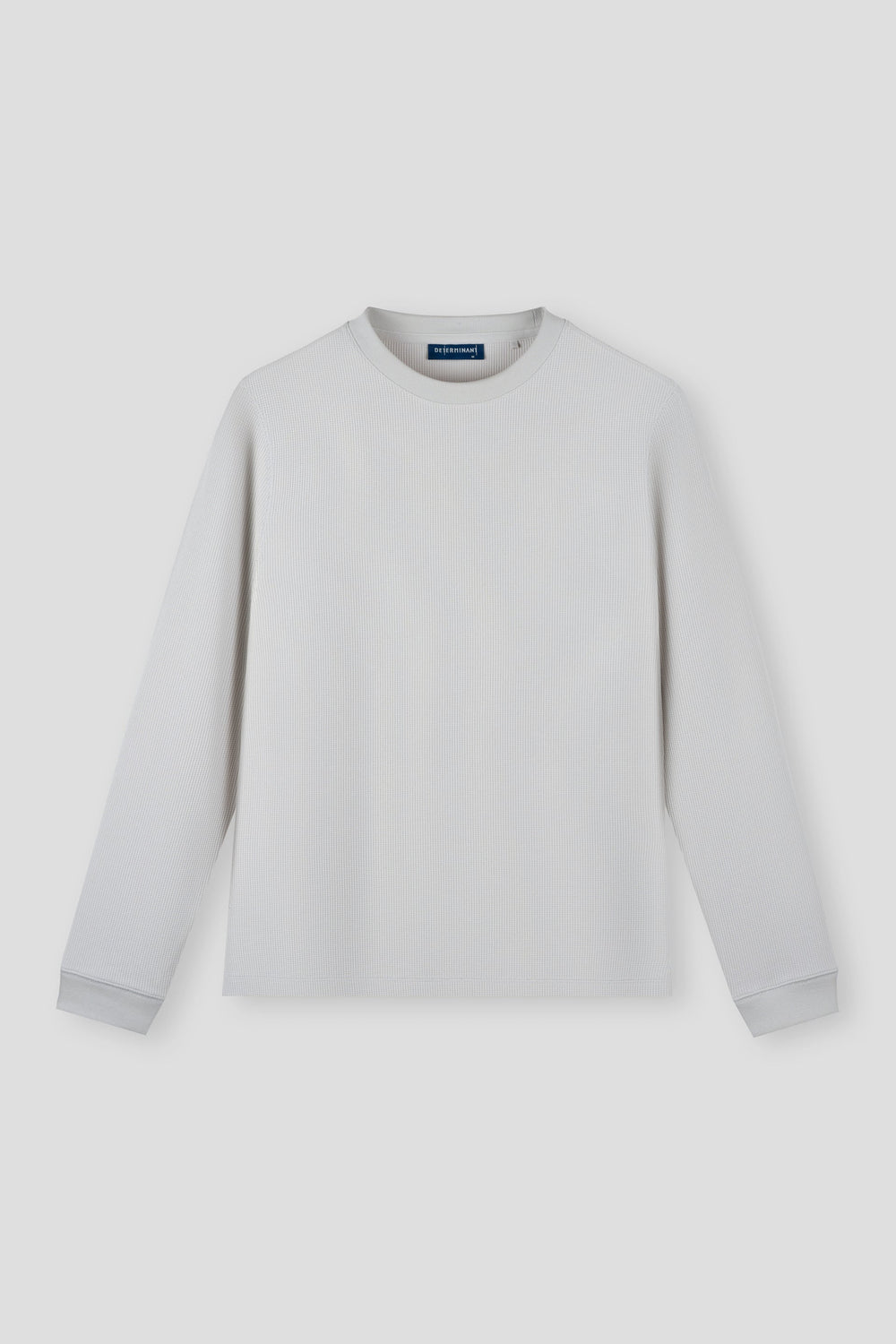 Waffle Crew Neck Long Sleeve T-Shirt | Light Grey GYFL01