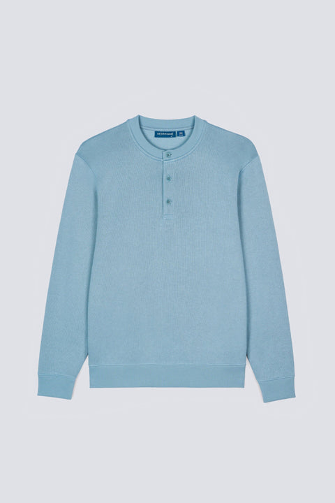 HeatGuard French Rib Henley Neck Sweater | Citadel Blue PT4111