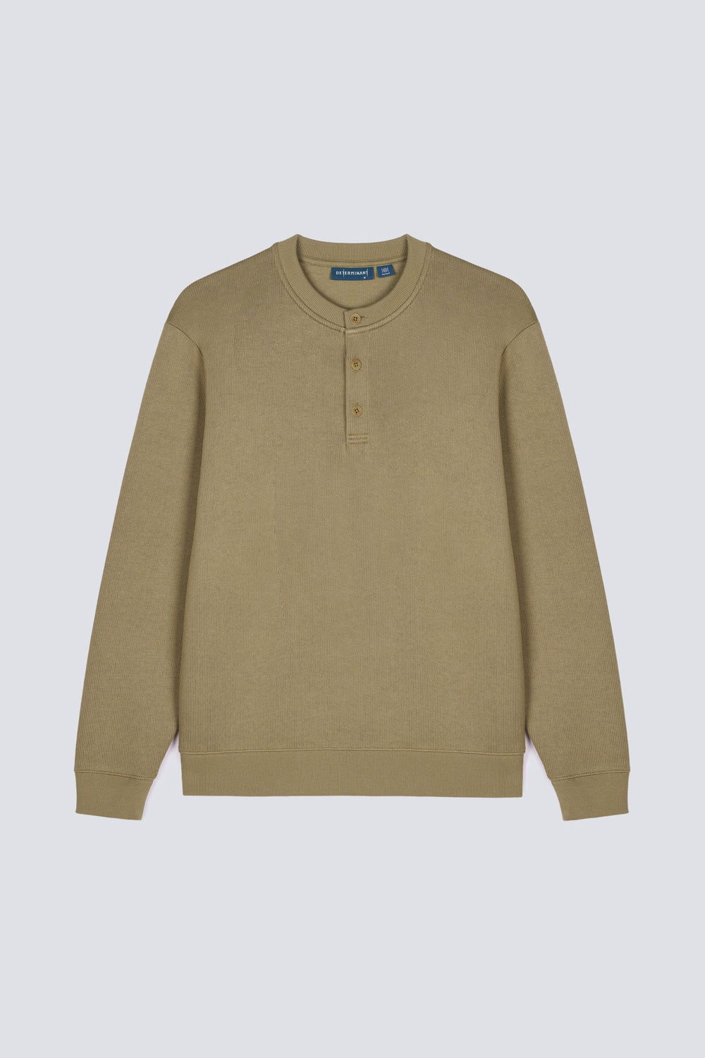 HeatGuard French Rib Henley Neck Sweater | Oak Khaki PT1115