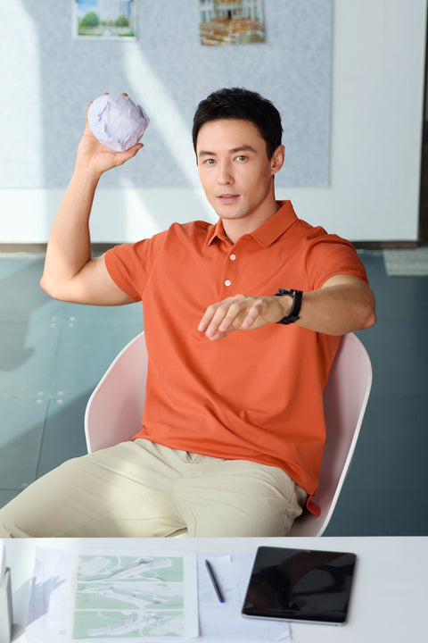VISDRY™ 3-Button Pique Polo | Orange Rust PT1447