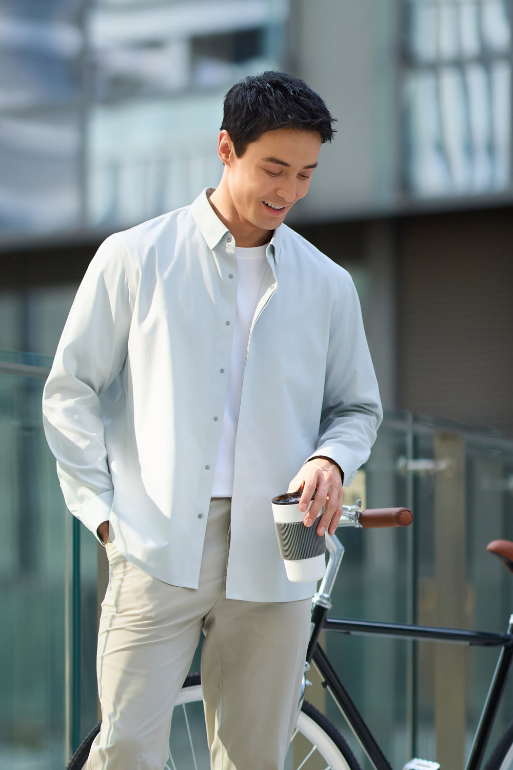 Wrinkle-Free Sharp Shirt | Grey 25418N