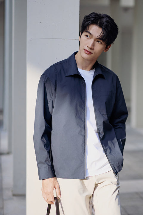 UV-Protection Lightweight Shirt Jacket | Royal Navy 27095N