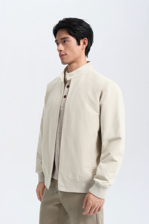 Lightweight Harrington Jacket | Khaki 5090NZ — On Model