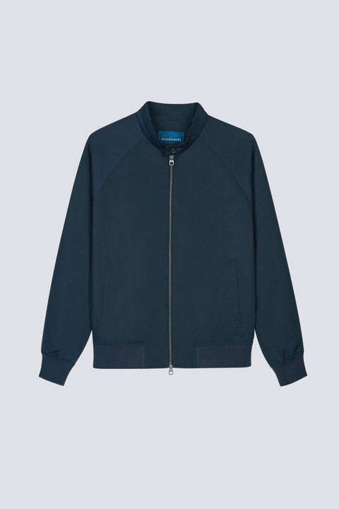 Lightweight Harrington Jacket | Navy 7957NZ — Flat Lay