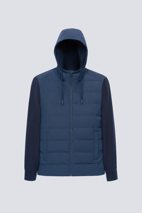 Water-Repellent Hybrid Lightweight Down Jacket | Navy NY0000 Flat Lay