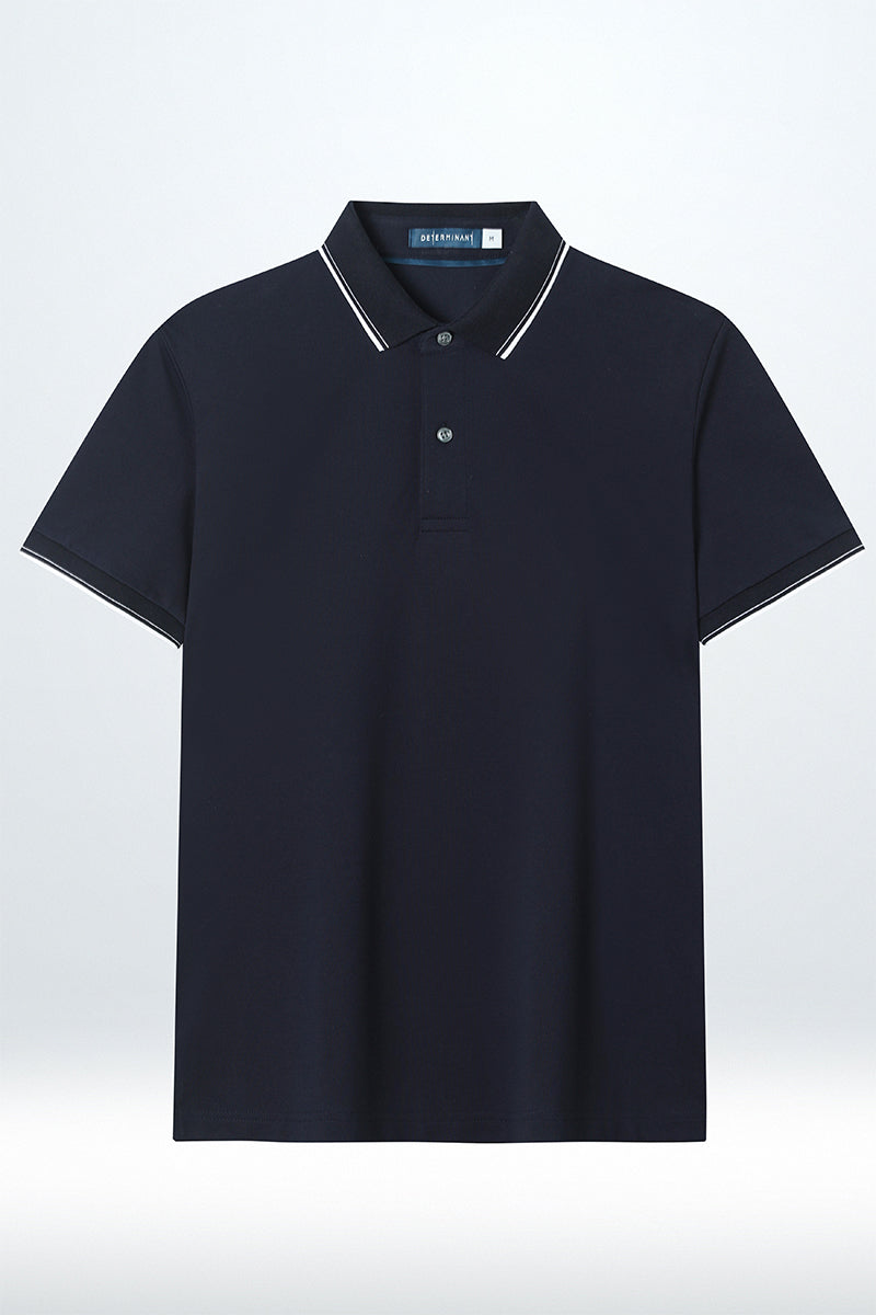 VISDRY™ Pique Tipped Polo | Navy NNY096
