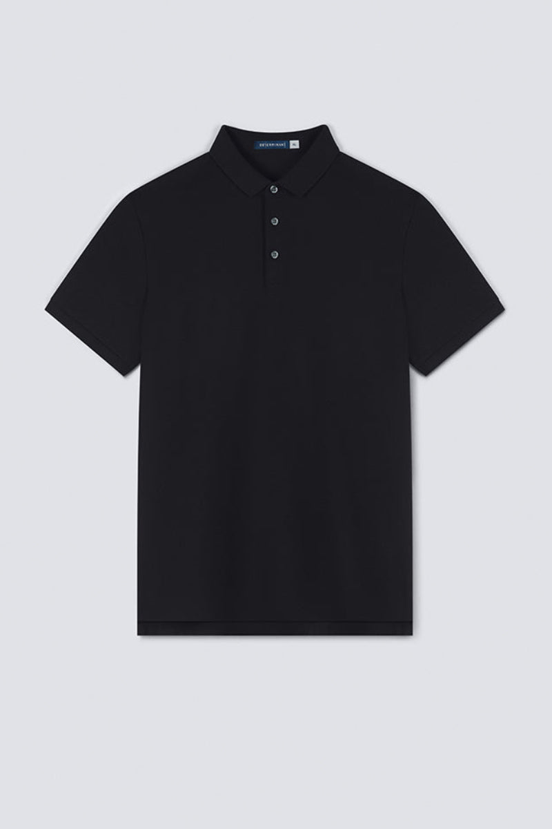 VISDRY™ 3-Button Pique Polo | Black BKFD01