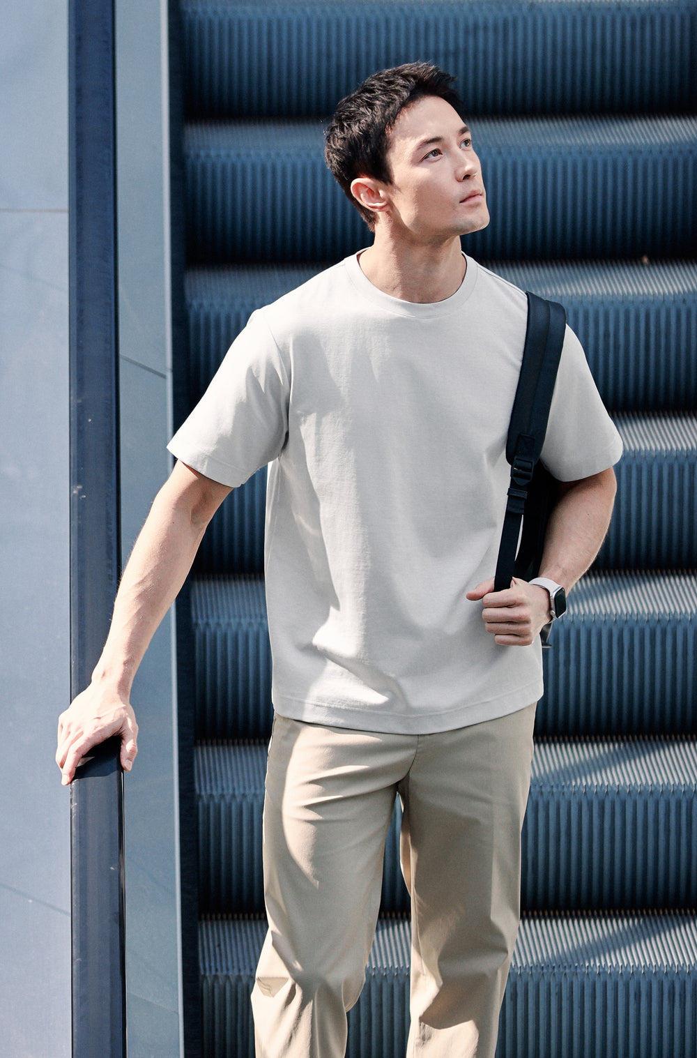 InstantCool Double-Face Knit Crew Neck T-shirt | Light Grey GYFL01