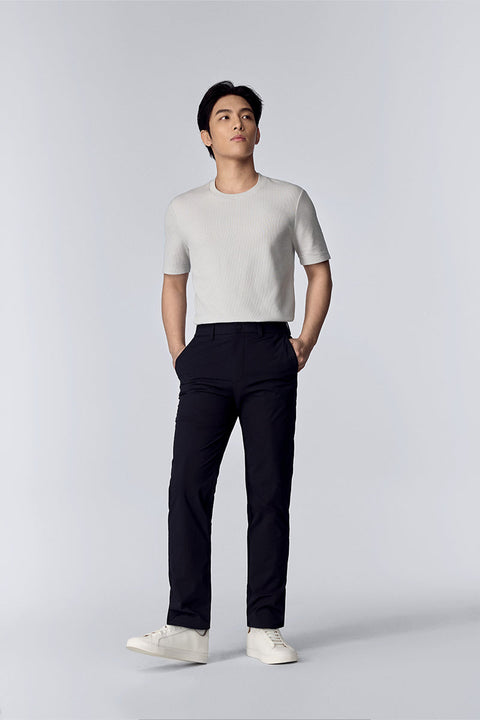 Waffle Crew Neck T-Shirt | Light Grey GYFL01