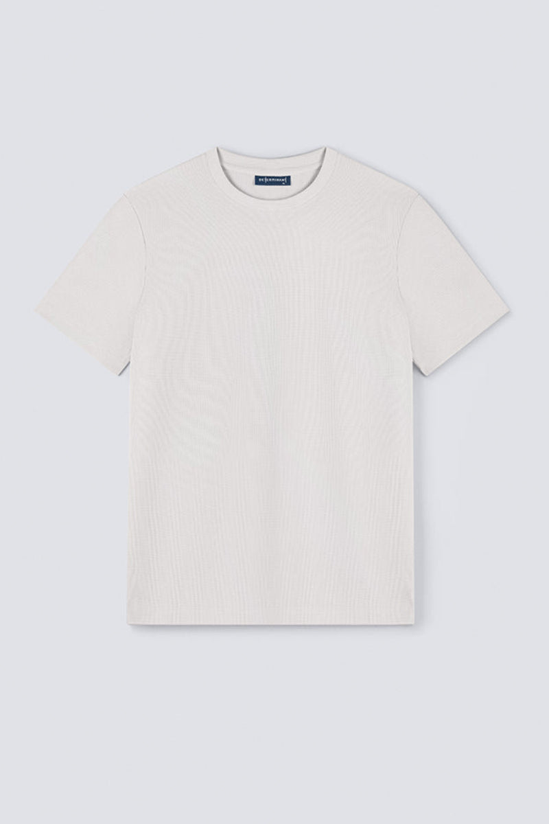 Waffle Crew Neck T-Shirt | Light Grey GYFL01