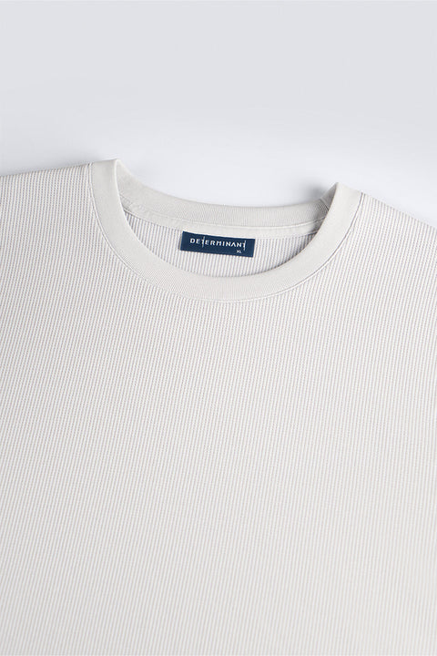Waffle Crew Neck T-Shirt | Light Grey GYFL01